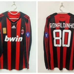 Ronaldinho AC Milan 2008/2009 Home Retro Jersey – Men’s Football Shirt, Red/Black