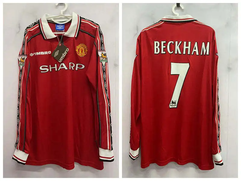 David Beckham Manchester United 1999 Retro Home Jersey – Men’s Football Shirt, Red