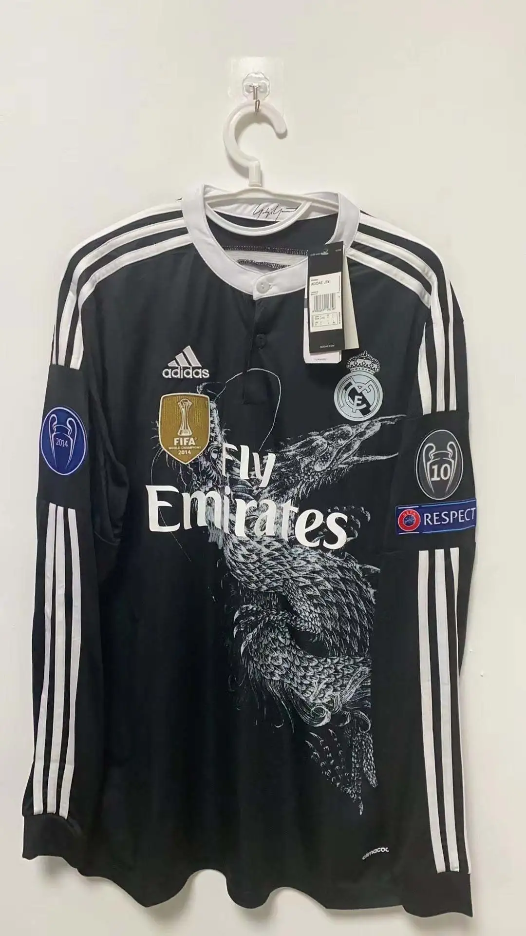 Cristiano Ronaldo CR7 Real Madrid 2014/2015 Dragon Third Retro Jersey – Men’s Football Shirt, Black - Image 5