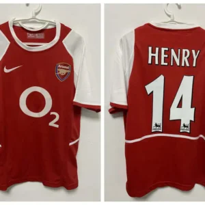 Thierry Henry Arsenal 2002/2003 Home Retro Jersey – Men’s Football Shirt, Red/White