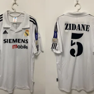 Zidane Real Madrid 2002/2003 Home Retro Jersey – Men’s Short Sleeve Football Shirt, White